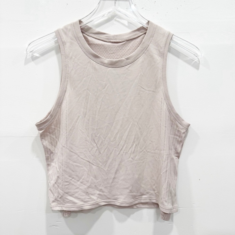 Lululemon Train To Be Tank Top Light Pink Athleisure Loose Fit Cropped